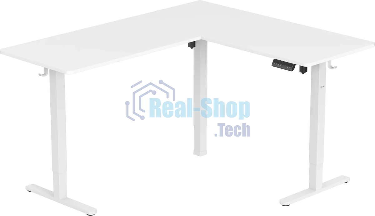 Стол компьютерный Cactus угловой подъемный столешница МДФ, белый каркас белый 140x72x60 см (CS-EDXL-WWT)