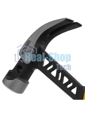 Молоток-гвоздодер Denzel 450 г, цельнокованый, боек с магнитом, двухкомп. обрезин. рук-ка