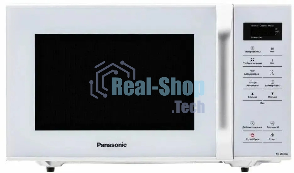 Микроволновая печь PANASONIC NNST34HWZPE белый, 25 л, 800 Вт, переключатели - сенсор