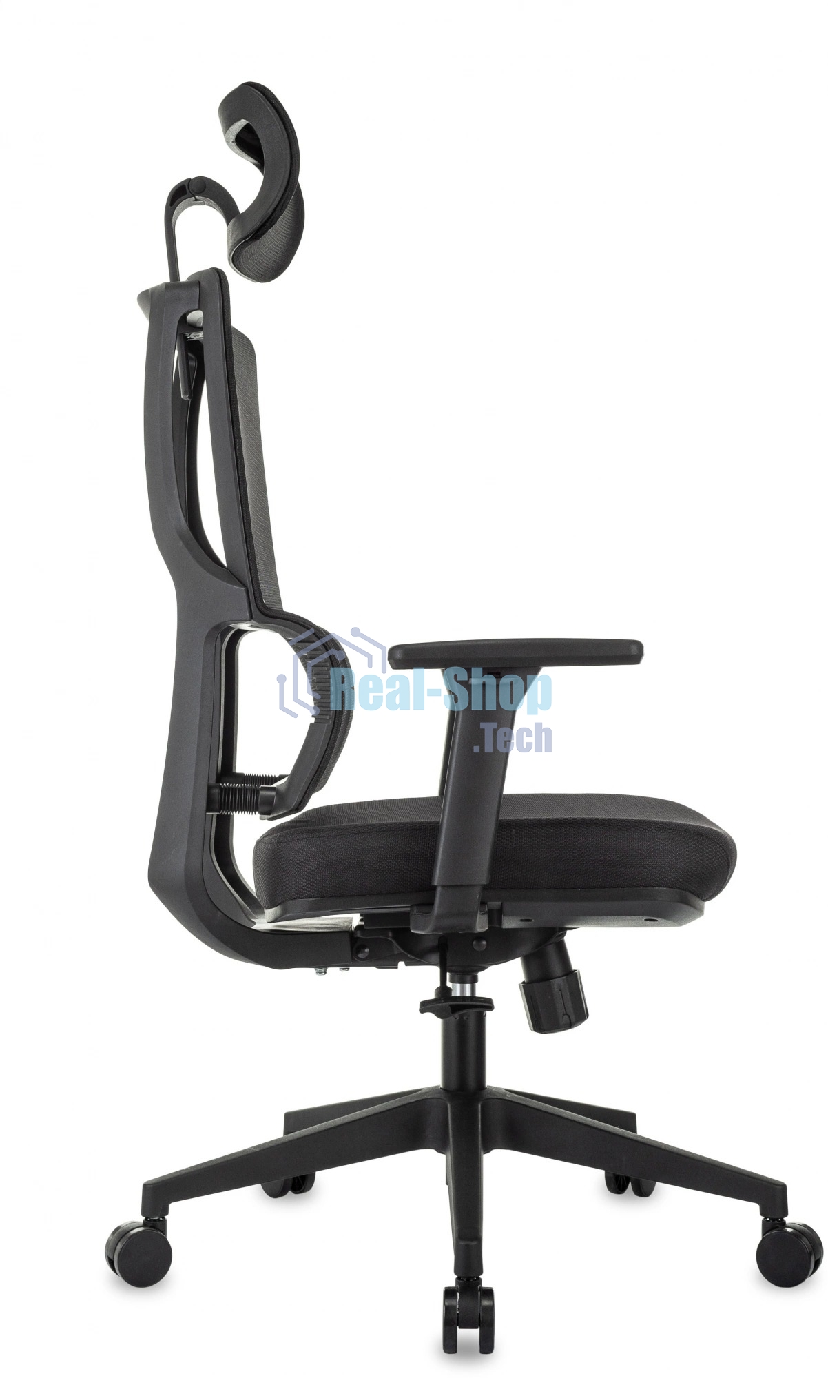 Кресло руководителя Бюрократ MC-711N-H черный, сетка/ткань, с подголов. крестов. пластик