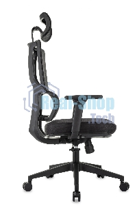 Кресло руководителя Бюрократ MC-711N-H черный, сетка/ткань, с подголов. крестов. пластик