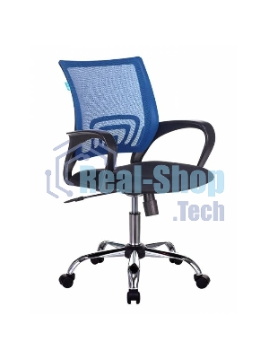 Кресло компьютерное Бюрократ CH-695N/SL/BL/TW-11 спинка сетка синий TW-05, сиденье черный TW-11, крестовина хром