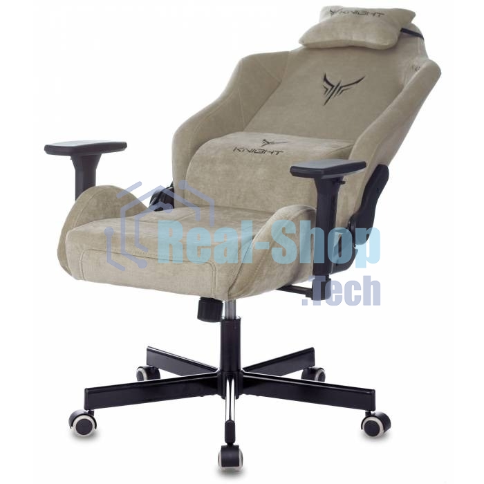 Кресло игровое Бюрократ Knight N1 Fabric бежевый Light-21, с подголов. крестовина металл