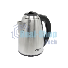 Чайник электрический ATLANTA, ATH-2434 черный, нержавейка Металл, 1,8л, 1500Вт, коричн/стальной, автомат откл, защита от перегрева без воды