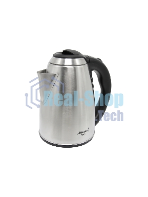 Чайник электрический ATLANTA, ATH-2434 черный, нержавейка Металл, 1,8л, 1500Вт, коричн/стальной, автомат откл, защита от перегрева без воды