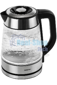 Чайник электрический Centek CT-0013 стекло, 2200 Вт, 1.8 л, серебристый