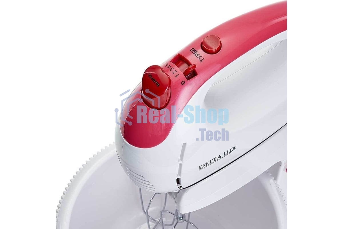 Миксер Delta LUX DL-5071C белый/розовым