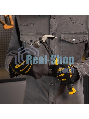 Молоток-гвоздодер Denzel 450 г, цельнокованый, боек с магнитом, двухкомп. обрезин. рук-ка