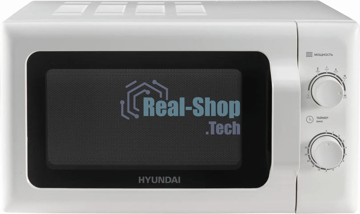 Микроволновая печь Hyundai HYM-M2051 белый, 20 л, 700 Вт, переключатели - поворотный механизм