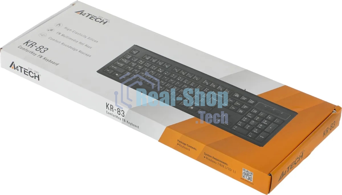 Клавиатура проводная A4Tech KR-83, USB, черный