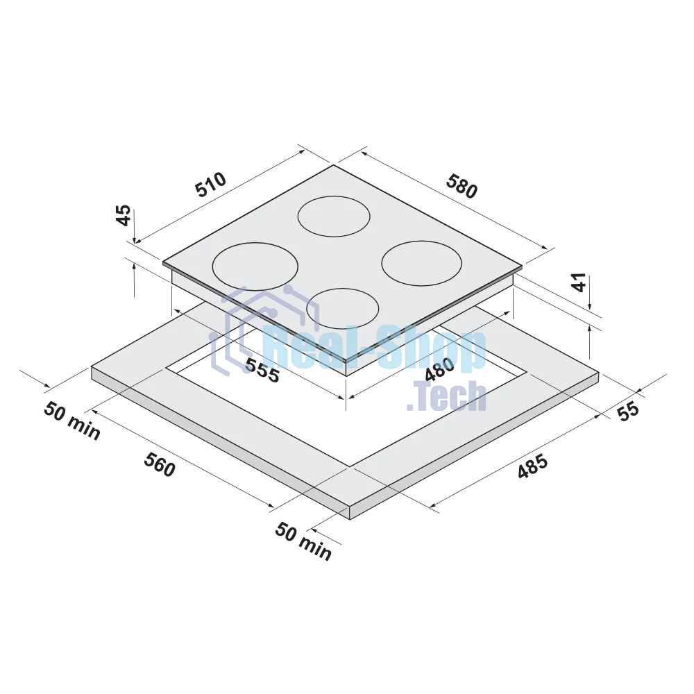 Электрическая варочная панель Krona LUNA 60 BL/S K черный