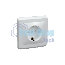 Розетка 1-м СП Вега РСш10-3-ВБ с заземл. контактом и защ. штор 16А бел. ИЭК ERV14-K01-16-DM