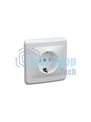 Розетка 1-м СП Вега РСш10-3-ВБ с заземл. контактом и защ. штор 16А бел. ИЭК ERV14-K01-16-DM