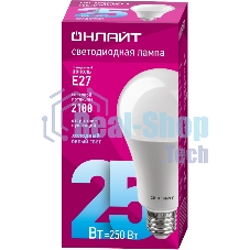 Лампа светодиодная ОНЛАЙТ 61955 OLL-A60-25-230-6.5K-E27