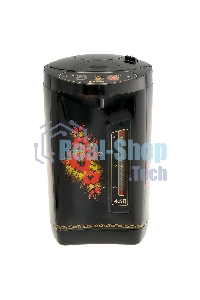 Термопот ВАСИЛИСА ВА-5007 Жостово Объем 4,5 л. Мощность в режиме кипячения 900 Вт. Мощность в режиме поддержания температуры воды 30 Вт. Внутренняя емкость из нержавеющей стали. Вращение корпуса на основании на 360°. Шкала уровня воды. Световые индикаторы