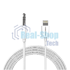 Кабель аудио MORE CHOICE (4610196409820) UK28i AUX 3.5мм Lightning 8-pin 1м, белый