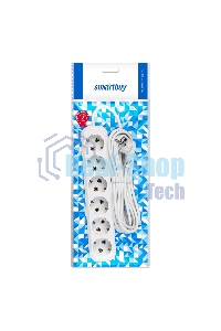 Удлинитель Smartbuy, 6 гнезд 7 метров 16А/3,5 кВт с заземлением ПВС 3х1,0 (SBE-16-6-07-Z)