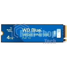 Накопитель SSD 4Tb WD Blue, NVMe, M.2 2280, PCI-E 4x4 R/W - 5500/5000 Mb/s