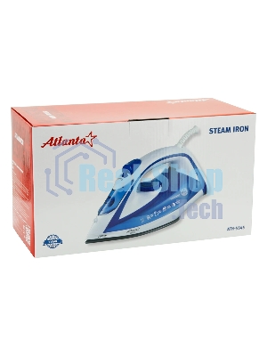 Утюг Atlanta ATH-5545 синий/белый, 2200 Вт, 32 г/мин, 85 г/мин, 300 мл