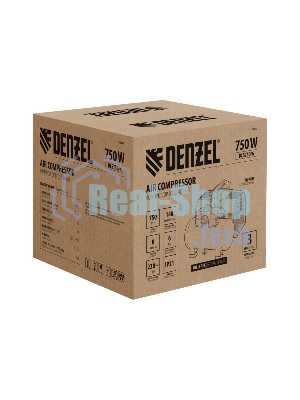 Компрессор Denzel DLS750/6 безмасляный малошумный 750 Вт, 140 л/мин,ресивер 6 л