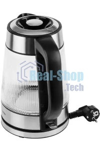 Чайник электрический Centek CT-0013 стекло, 2200 Вт, 1.8 л, серебристый