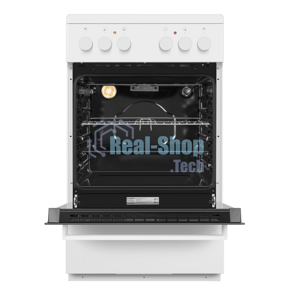 Плита электрическая Maunfeld MEC55CW07 белый, конфорок 4 шт, духовка 60 л, 50 см x 85 см x 60 см