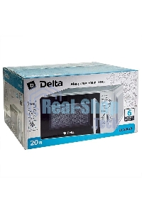 Микроволновая печь DELTA DL-86L20 белый, 20 л, 700 Вт, переключатели - поворотный механизм