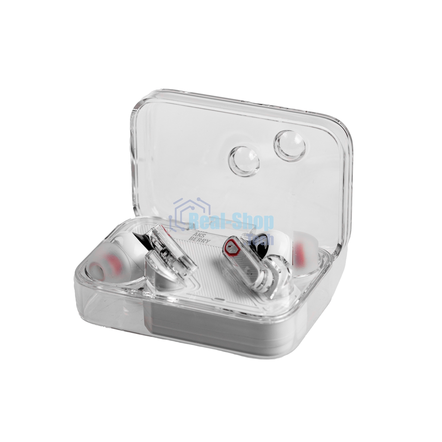 Беспроводные TWS наушники AKSBERRY B21 Crystal белый, вкладыши, Bluetooth, до 4 ч