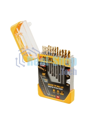 Набор сверл по металлу Denzel 1,5-6,5 мм, HSS-Tin, Golden Tip, 13 шт