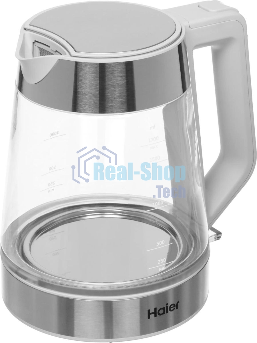 Чайник электрический Haier HK-500 1.7л. 2200Вт серый/белый корпус: стекло/пластик (TD0029955RU)