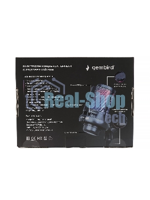Микрофон конденсаторный Gembird M-01N, подсветка RGB, шумоподавление, настольный держатель, черный