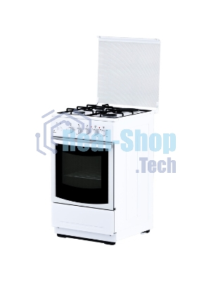 Плита комбинированная Flama RK 23-121 W белый, конфорок 3 газовых и 1 электрическая, духовка 50 л, 50 см x 85 см x 60 см