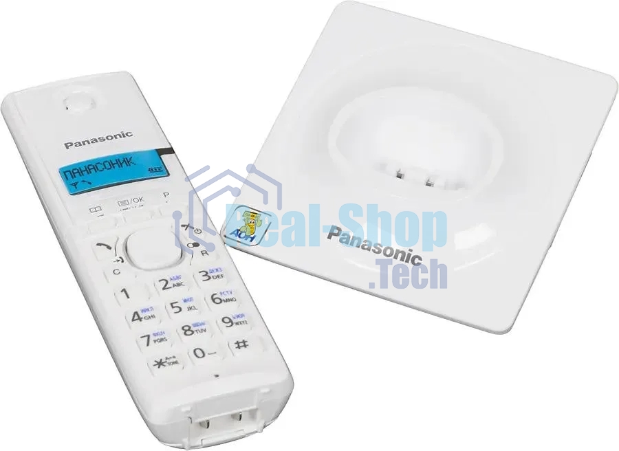 Телефон беспроводной (DECT) Panasonic KX-TG1711RUW (белый) АОН, Caller ID,12 мелодий звонка,подсветка дисплея,поиск трубки