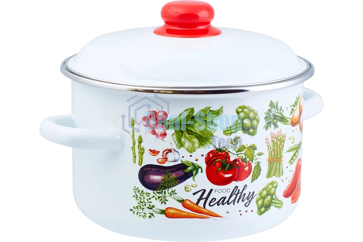 Кастрюля Appetite 1RD201M Veggies эмалированная сталь, цилиндрическая 4 л