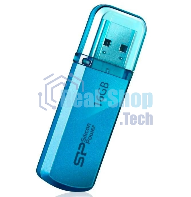 Флешка USB Silicon Power Helios 101 (SP016GBUF2101V1B), 16Gb, USB 2.0, Type-A, R/W 18/12, голубой