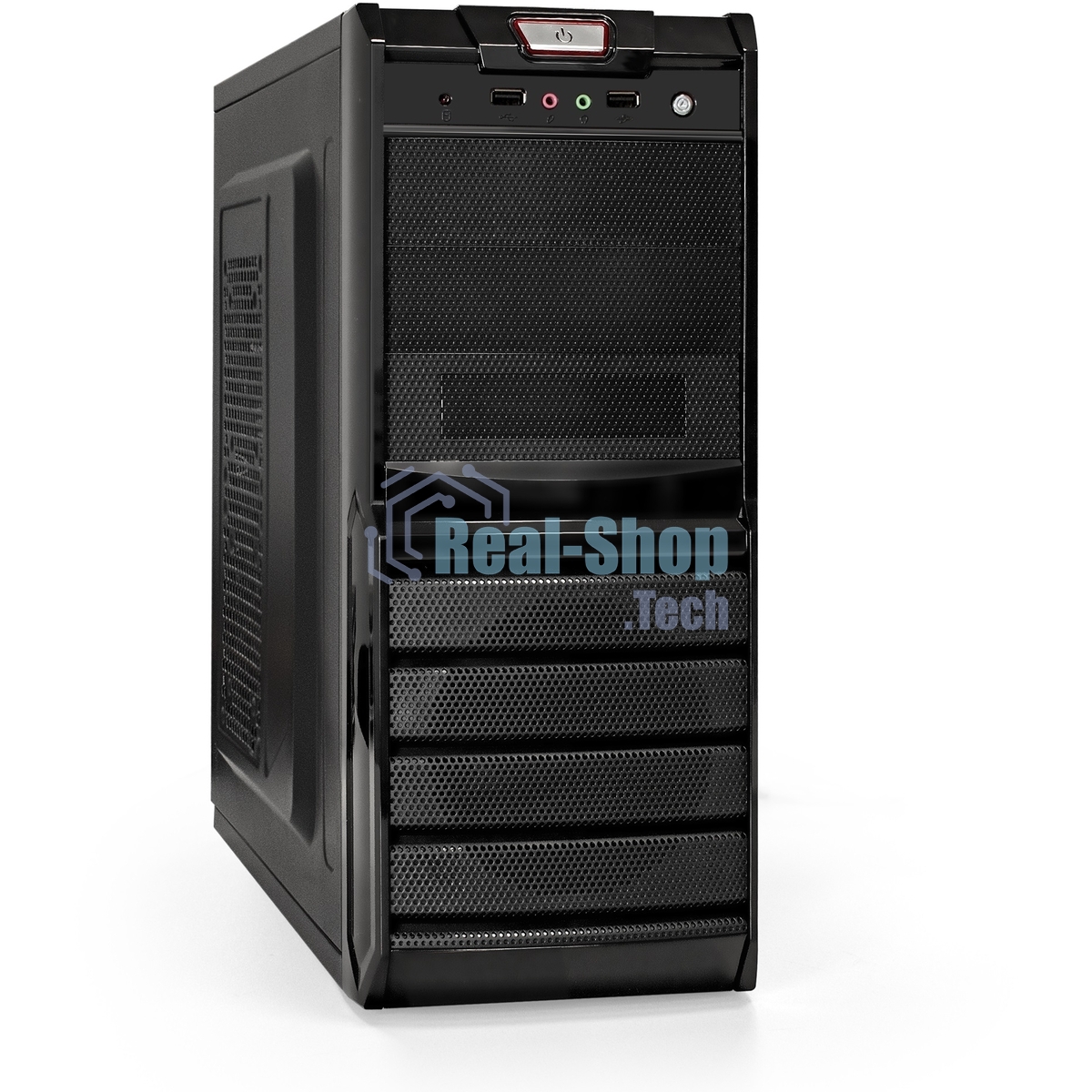Компьютерный корпус ExeGate EX278398RUS Miditower ExeGate XP-329S Black, ATX, (XP450, Black,120мм), 2хUSB, Audio
