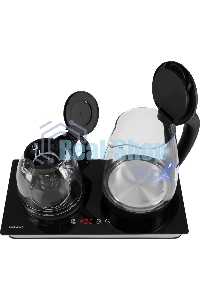 Чайник электрический Starwind SKG4044 1.8 л, 1800 Вт, черный/серебристый корпус: стекло