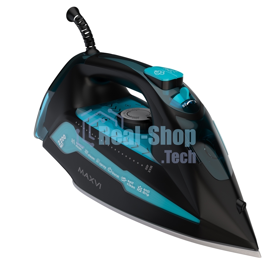 Утюг Maxvi SI2202 черный/бирюзовый