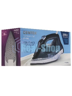 Утюг Centek CT-2307 черный/белый, 2800 Вт, 60 г/мин, 190 г/мин, 300 мл