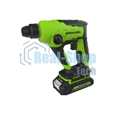 Перфоратор аккумуляторный бесщеточный GreenWorks GD24SDS1K2, 1,2 ДЖ, 24V, c АКБ 2А·ч и ЗУ, в сумке (3803107UA)