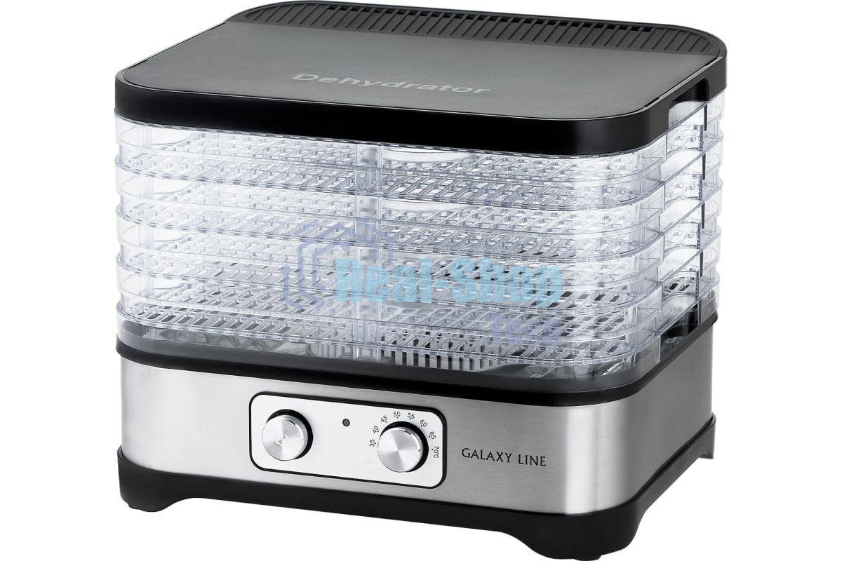 Сушилка для овощей и фруктов Galaxy Line GL 2639, черный с серебристым, с механическим управлением, 500 вт