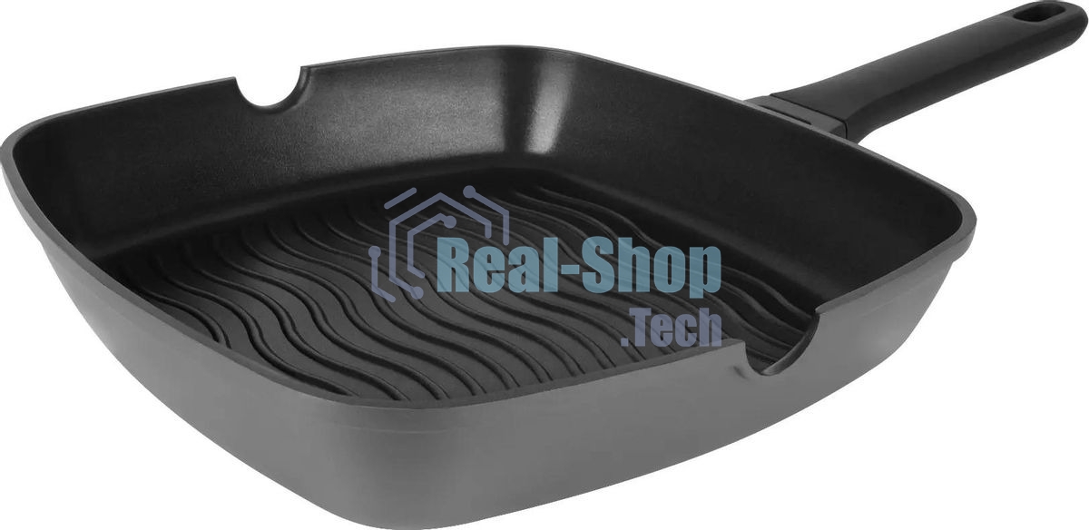 Сковорода-гриль Rondell Zorro RDA-1454 квадратная 28 см, покрытие: TriTitan ручка несъемная (без крышки) графитовый