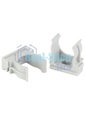 Держатель для труб (клипса) ЭРА CLIP-32 cерая d32 мм