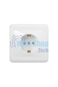 Розетка 1-м СП Вега РСш10-3-ВБ с заземл. контактом и защ. штор 16А бел. ИЭК ERV14-K01-16-DM