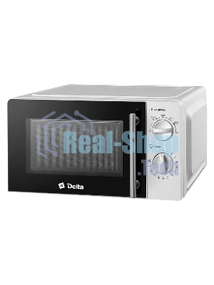 Микроволновая печь DELTA DL-86L20 белый, 20 л, 700 Вт, переключатели - поворотный механизм