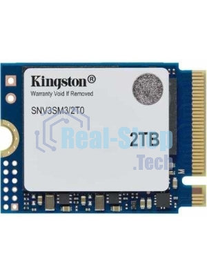 Накопитель SSD Kingston NV3, 2000Gb, M.2(22x30мм), NVMe, PCIe 4.0 x4, 3D TLC, R/W 6000/5000Mb/s, TbW 640, DWPD 0.2