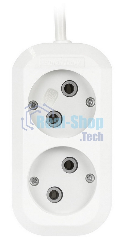 Удлинитель бытовой Smartbuy (SBE-10-2-05-N) 2 гнз х 5,0 м (10А/2.2 кВт, ПВС 2х1.0)