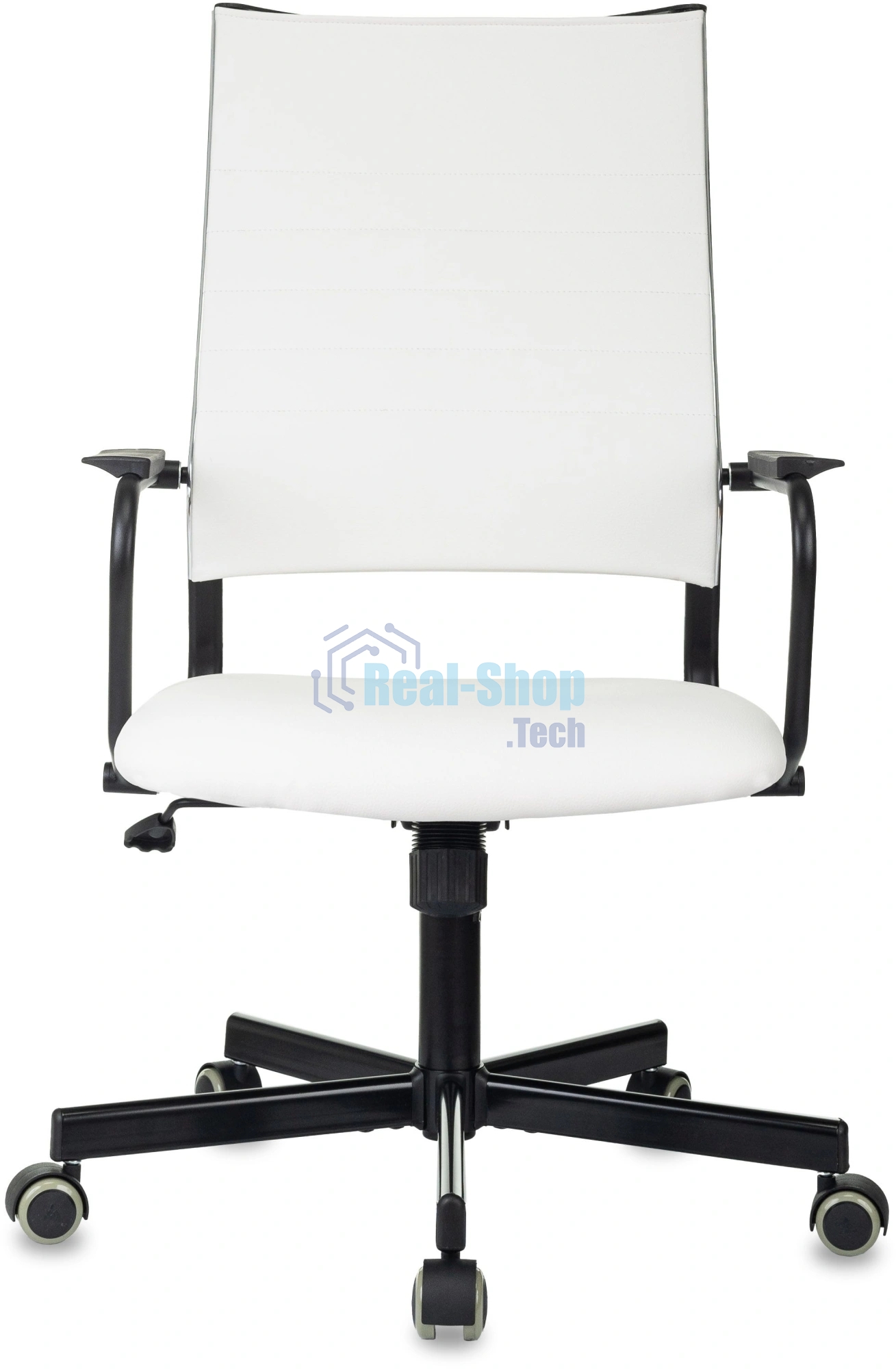 Кресло руководителя Бюрократ CH BALANCE белый экокожа крестов. металл черный