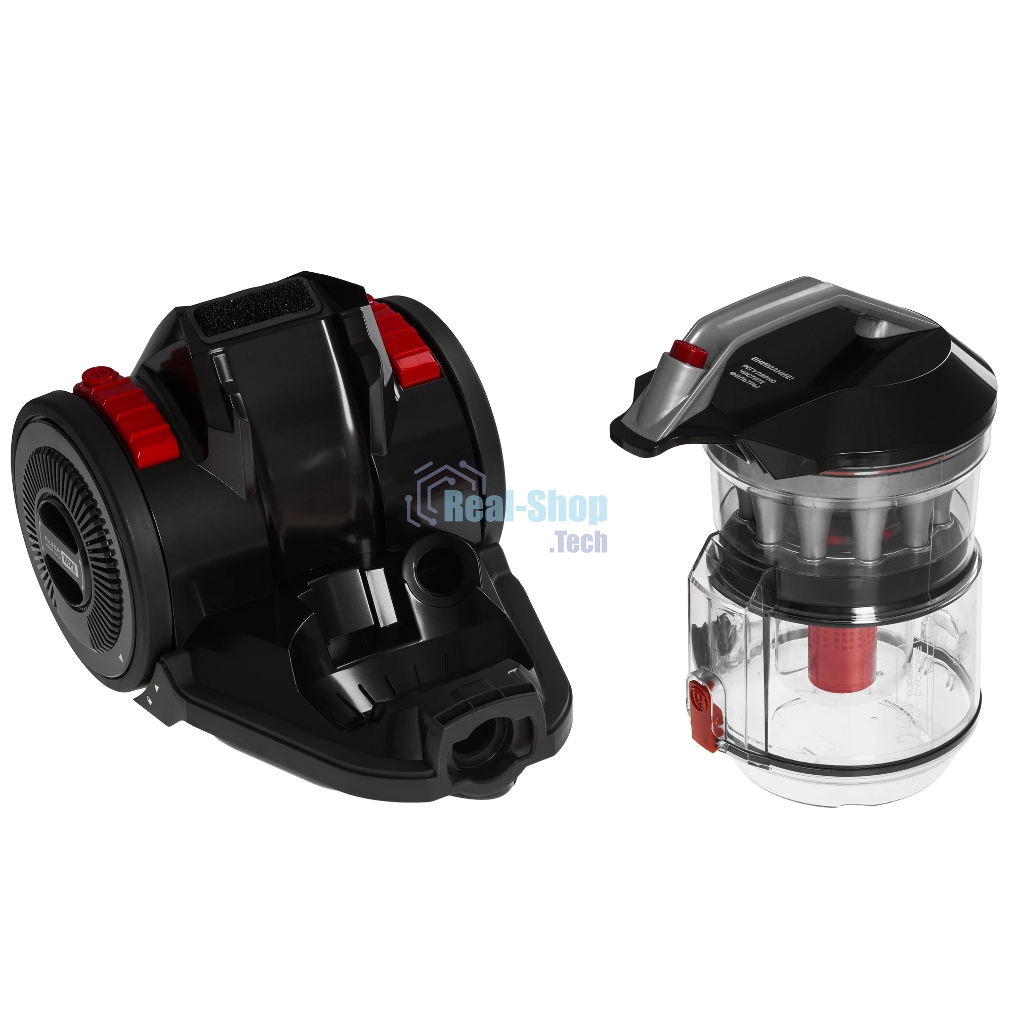 Пылесос Centek CT-2523 черный/красный, 420/2400 Вт, уборка сухая, пылесборник контейнер 3.5 л