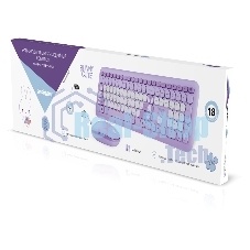 Комплект клавиатура+мышь Smartbuy Cute Bunny беспроводной, USB, 1000 DPI, сиреневый/белый